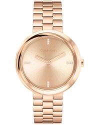 Calvin Klein - Reloj De Movimiento De Cuarzo De Dos Manecillas para Mujer Colección Twisted Bezel con Correa de Acero Inoxidable - Lyst