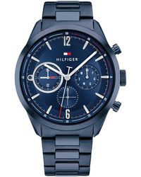 Tommy Hilfiger - Analogue Multifunction Quartz Watch For Men With Blue Stainless Steel Bracelet - 1791945 - Lyst