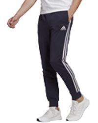 adidas - Essentials French Terry Tapered Cuff 3-Stripes Pants - Lyst