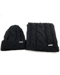 Michael Kors - SET Schal&Mütze I Zopfmuster I Winterschal I Beanie I Wollschal I Wintermütze I One Size I Weiche Acrylwolle I Logo I Goldener - Lyst