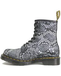 Dr. Martens - S 1460 Printed Leather Black White Boots 4 Uk - Lyst
