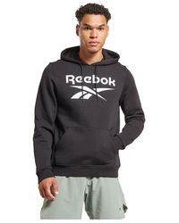 Reebok - Felpa Uomo Big Stacked Logo Nero - Lyst