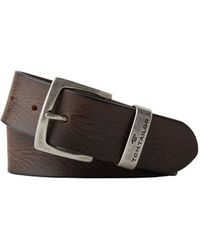 Tom Tailor Gürtel & Riemen Ledergürtel mit Metall-Lasche d.braun/dk. brown,105