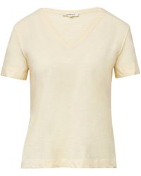 S.oliver - T-Shirt aus Flammgarn mit V-Ausschnitt helles Zitrone 38 - Lyst