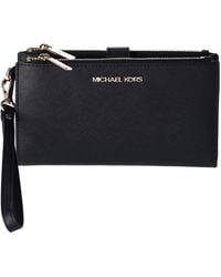 Michael Kors - Purse With Double Zip And Mk Logo 4 X 10 X 18 Cm Genuine Leather With Loop - Lyst