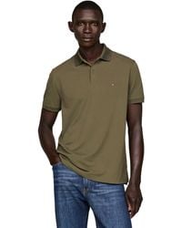 Tommy Hilfiger - Tommy Hilfger Performance Pique Regular Short Sleeve Polo Army Green - Lyst