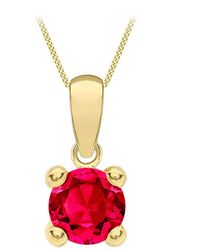 Amazon Essentials - 9ct Gold July Birthstone Pendant Necklace - Lyst