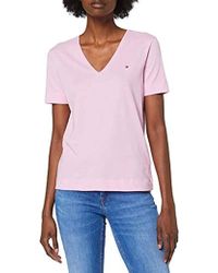 Tommy Hilfiger Tessa V-nk tee SS Jersey Deportivo para Mujer - Rosa
