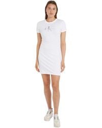 Calvin Klein - T-Shirt Kleid Monologo Dress Kurzarm - Lyst