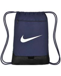 Nike - Nk Brsla Drwstrng - 9,5 (18l) Gym Bag Unisex Volwassenen, Middernacht Marine/zwart/wit, Misc, Sport. - Lyst