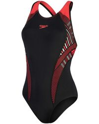 Speedo - S Plmt Pt Lnbk Swimsuit Black/red 32 - Lyst