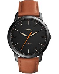 Fossil - The Minimalist Slim Three-hand Light Brown Leather Watch - Lyst