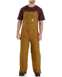 Carhartt - Quilt Lined Washed Duck Bib Overalls - Lyst
