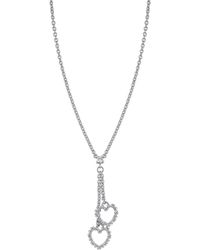 Nomination - Lobster Clasp - Brass And Cubic Zirconia Necklace With 2 Heart Pendants - Made In Italy - 42/44 - Lyst