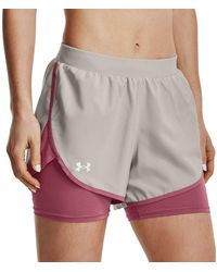 Under Armour - S Flyby Elite 2in1 Performance Shorts Grey M - Lyst