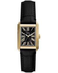 Fossil - Carraway Three-hand Black Croco Leather Watch - Lyst