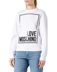 Love Moschino - Slim fit Long-Sleeved Sweatshirt in Stretch Polyester Scuba - Lyst