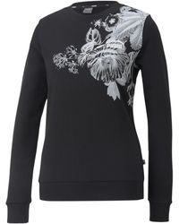 PUMA - Essentials+ Frozen Flower Graphic Crew Sweatshirt - Lyst