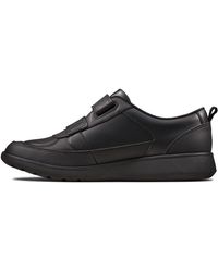 Clarks - Scape Flare Youth Leather Shoes In Black Standard Fit Size 7 - Lyst