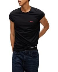 HUGO - T-Shirt RN Triplet P Dreier-Pack T-Shirts aus Baumwolle mit Logos Schwarz XXL - Lyst