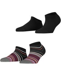 Esprit - Multi Stripe 2-pack Trainer Socks Breathable Organic Cotton Low-cut Ankle Length Plain 2 Pairs - Lyst