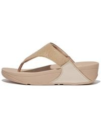 Fitflop - Women Lulu Shimmerlux Toe-post Sandals Glitz Mesh Polyester Faux Leather Pu, Markdown - Lyst