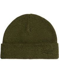 Superdry - Essential Beaniemütze aus Strickgewebe mit Logo Dunkel Army Grün Meliert 1SIZE - Lyst