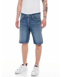 Replay - Jeans Shorts With Super Stretch - Lyst