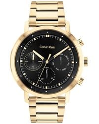 Calvin Klein - Multi Zifferblatt Quarz Uhr für mit Gelbgoldfarbenes Edelstahlarmband - 25200065 - Lyst