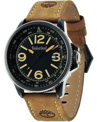 Timberland - Caswell Quartz Watch With Black Dial Analogue Display And Brown Leather Strap 14247jsbu/02 - Lyst