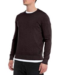 Replay - Uk2508 Wool Blend Fast Dyed Maglione - Lyst