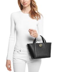 Michael Kors - Hadleigh Small Leather Double Handle Tote Messenger - Lyst