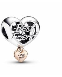 PANDORA - Love You Family Heart Charm | Gold - Lyst