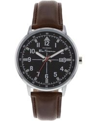 Ben Sherman - Bs090br Brown Pu Strap Watch With Black Dial - Lyst