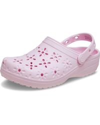Crocs™ - Classic Floral Cut-out Clog Pink Milk Size 5 Uk / 6 Uk - Lyst