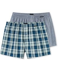Schiesser - 2 Pack Boxershorts Baumwolle Web Multipack - Webboxer, Sortiert 9_182428, 9 - Lyst
