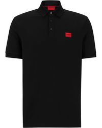 HUGO - Cotton-piqué Slim-fit Polo Shirt With Logo Label - Lyst