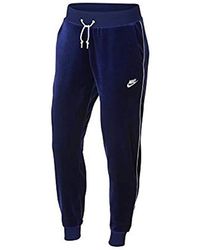 Nike Pantaloni Tuta Donna Sportswear in Tessuto Blu 939502-478