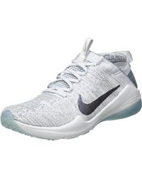 nike training air zoom fearless trainers in white and lime