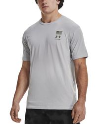 Under Armour - Ua Freedom Flag Variation T-shirt Mod Gray Marine Green Short Sleeve Loose Fit Tee - Lyst