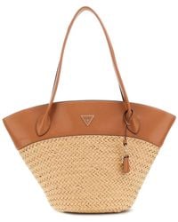 Guess - Borsa a tracolla shopper borsa Venere Large Tote Natural/Camel marrone chiaro - Lyst