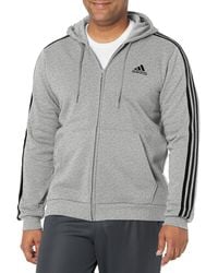adidas - Fleece 3-stripes Full-zip Hoodie - Lyst