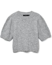 Vero Moda - Vmnovah Ss O-neck Puff Pullover Ga Noos Knitted Jumper - Lyst