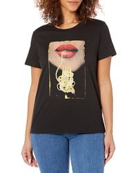 Guess - T-Shirt Donna SS Fork Lips Easy Tee Nero ES22GU24 W1RI07K9SN4 - Lyst