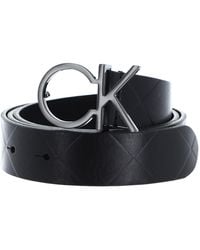Calvin Klein - Gürtel Re-Lock Quilt Ck Logo Belt 30mm Ledergürtel - Lyst