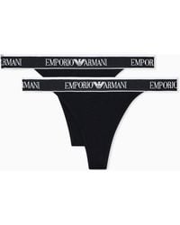 Emporio Armani - Iconic Logo Band 2 Pack Thong - Lyst