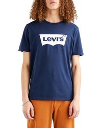 Levi's - Housemark Graphic Tee Bw Logo Dress Blu - Lyst