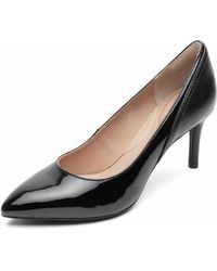 Rockport - Total Motion 75mm Pointy Toe Pump Black Patent 1 9.5 M - Lyst