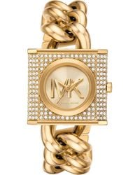 Michael Kors - Mk Mini Lock Pavé-Tone Chain Watch - Lyst