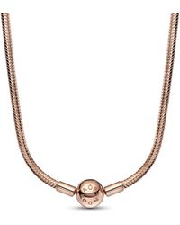PANDORA - Moments Snake Chain Necklace - Lyst